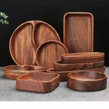 Multifunctional trays for serving, storage, and styling, featuring sleek wooden and luxury designs.