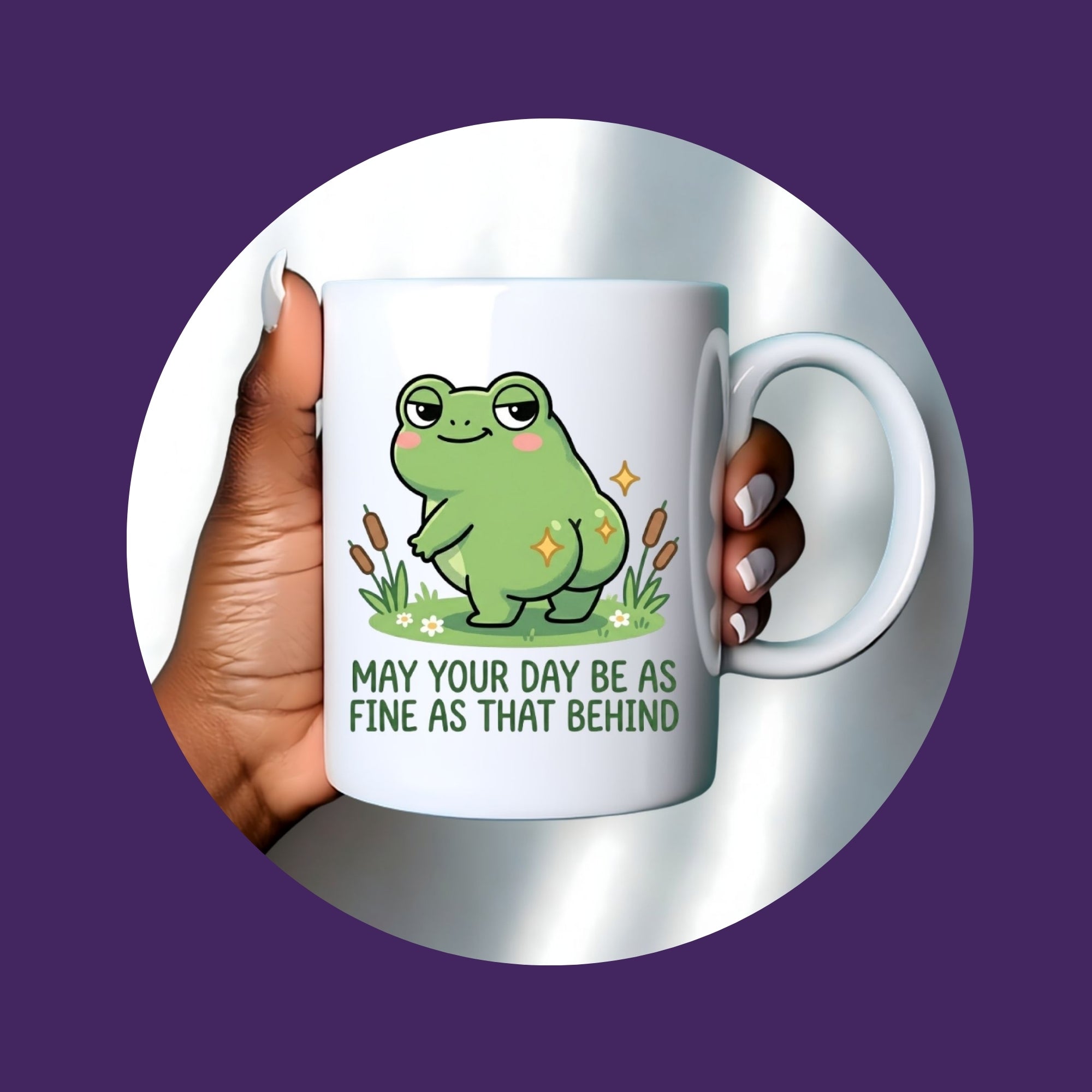 Funny frog mug with cheeky quote