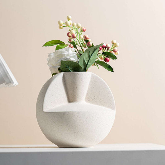 Ceramic Spherical Flower Vase - Simple  Elegant Desktop Decoration for Arrangements  Gardening