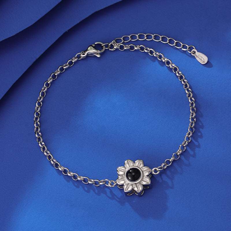 Eternal Sunshine: Personalised Photo Projection Sunflower Bracelet