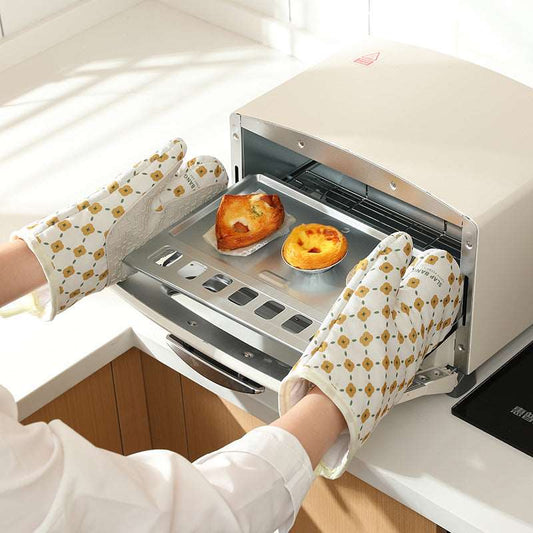 Heat Resistant Cotton Oven Mitts & Pot Holder 