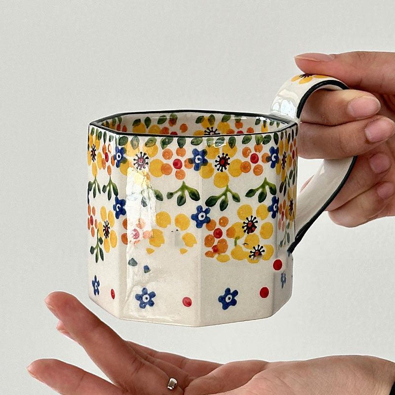 Vintage Flower Ceramic Mug