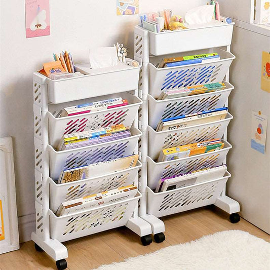 Desk Container Book Storage Rack Student Desk Bookshelf Movable Classroom Desk Storage Rack Bookcase