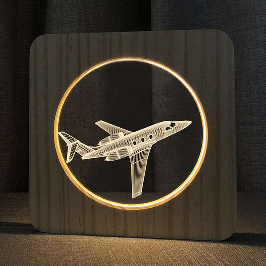 3D Solid Wood Hollow Frame Wooden Night Light