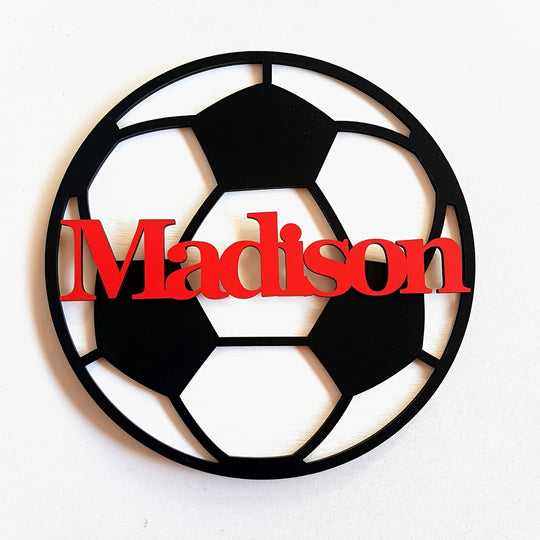 Personalised Wooden Soccer Ball Door Sign