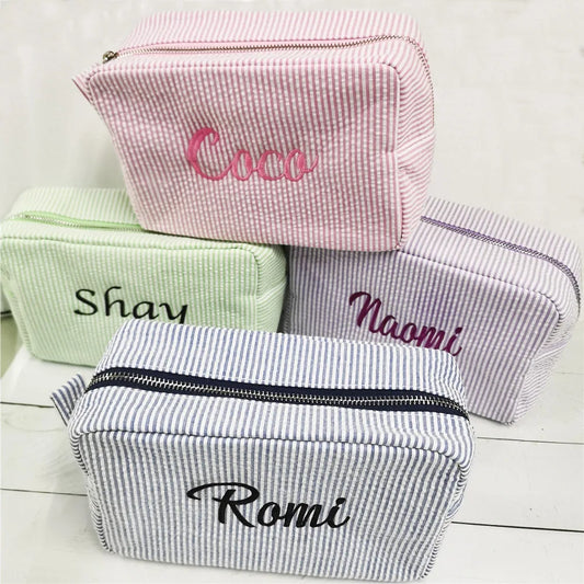 Personalised Seersucker Pouch