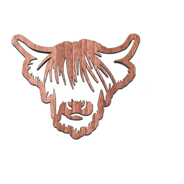 Wooden Highland Cow Hollow Coaster