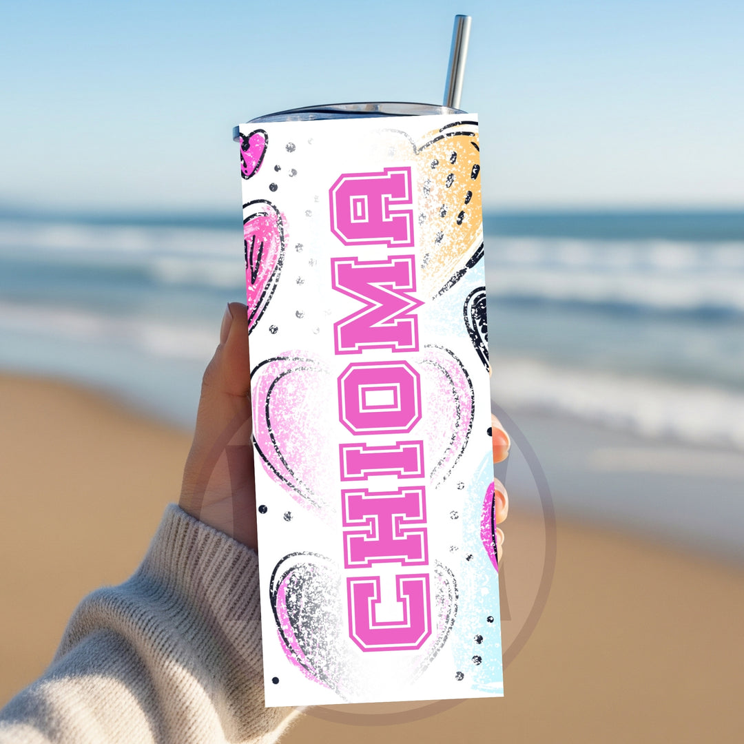 Personalised 20oz birthday tumbler with three photos