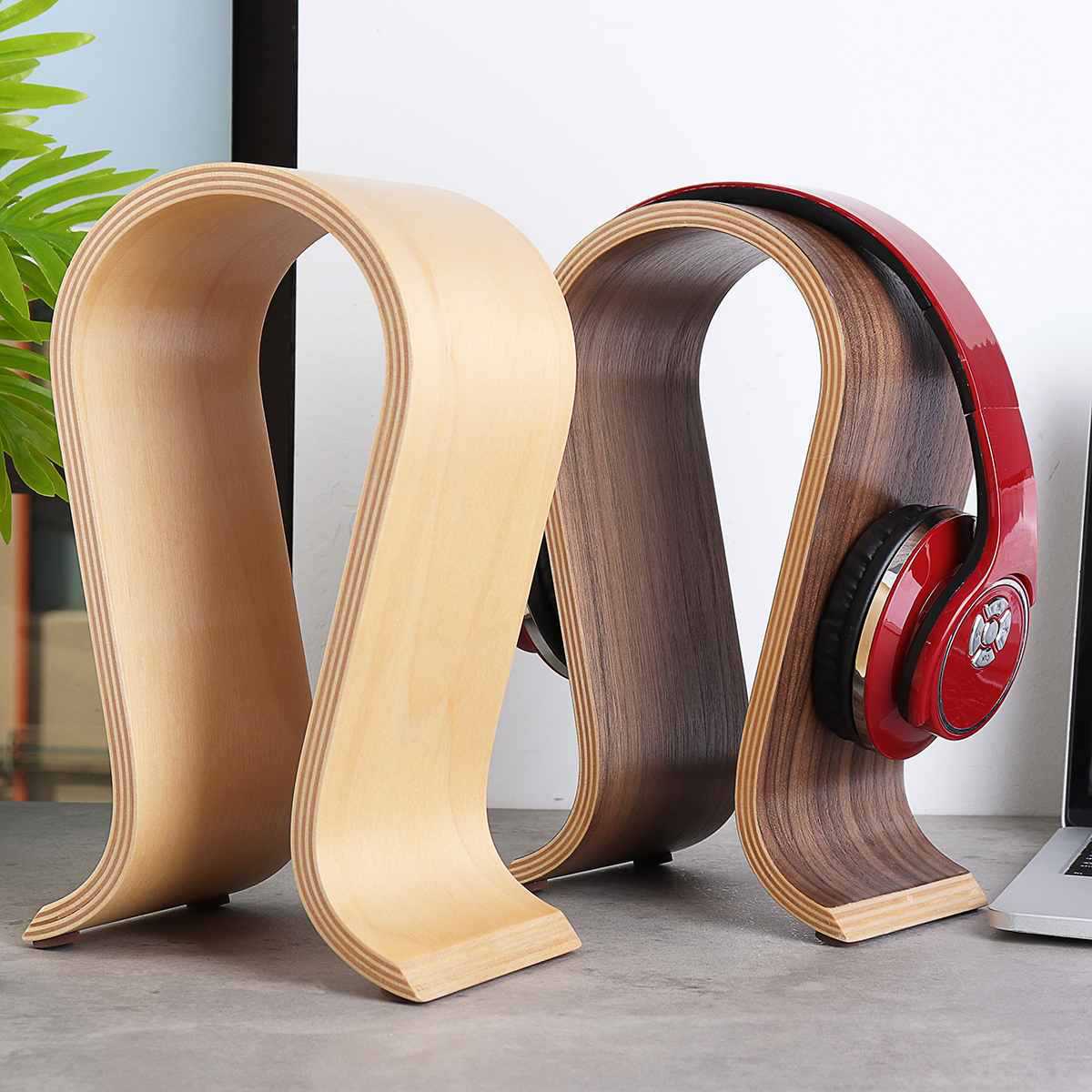 Headset Shelf Bracket Creative Solid Wood Computer