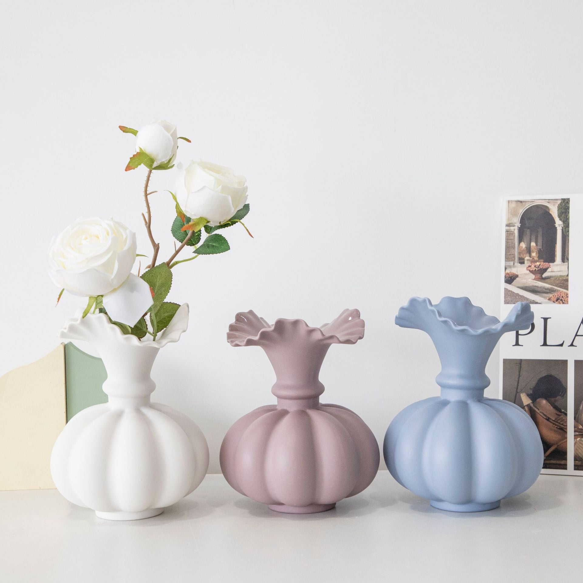 Creative Ceramic Vase Nordic Style Ins Living Room Flower Arrangement Soft Home Decoration