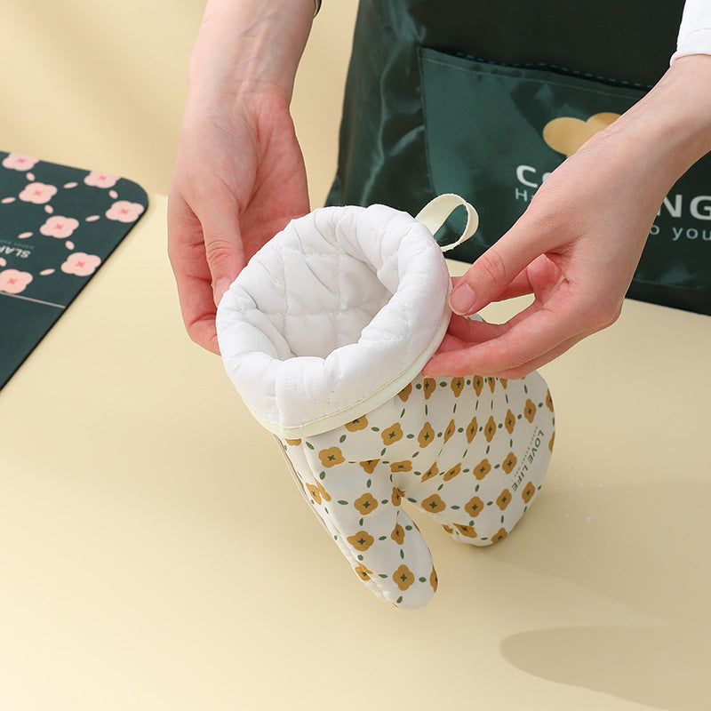 Heat Resistant Cotton Oven Mitts-Pot Holder