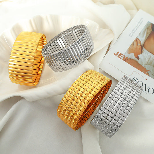 18k Gold Plated Tapered Stretch Bracelet