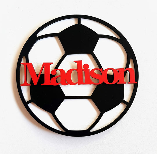Personalised Wooden Soccer Ball Door Sign