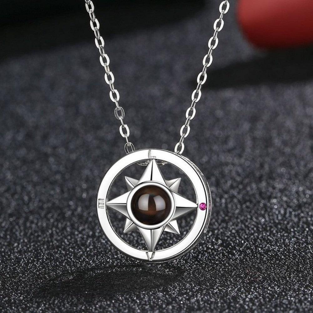 Personalised Compass Projection Necklace - LOX VAULT