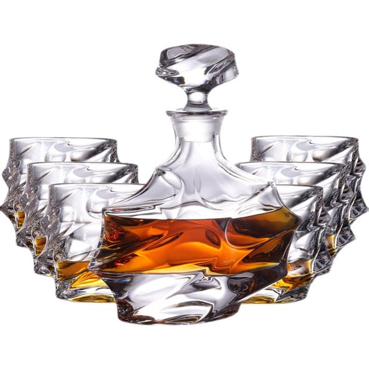 Crystal Ocean Bottle Whiskey Glass Set