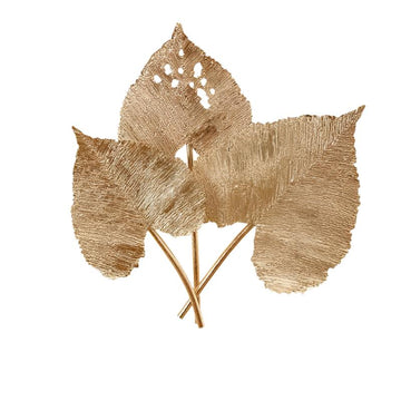 3D Golden Plant Iron Wall Art