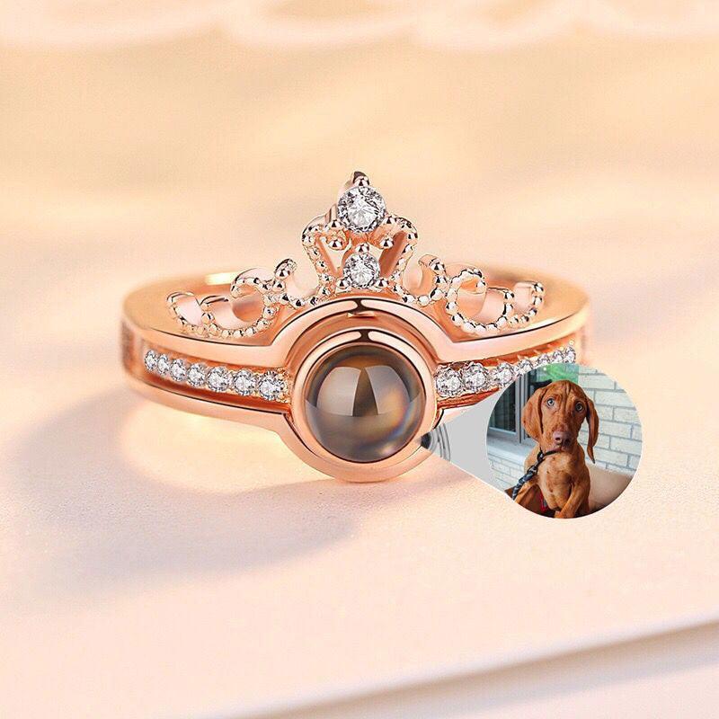 Personalised Crown Photo Projection Ring - LOX VAULT