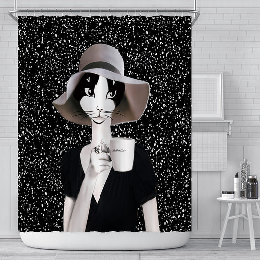Cool Cats Waterproof Shower Curtain