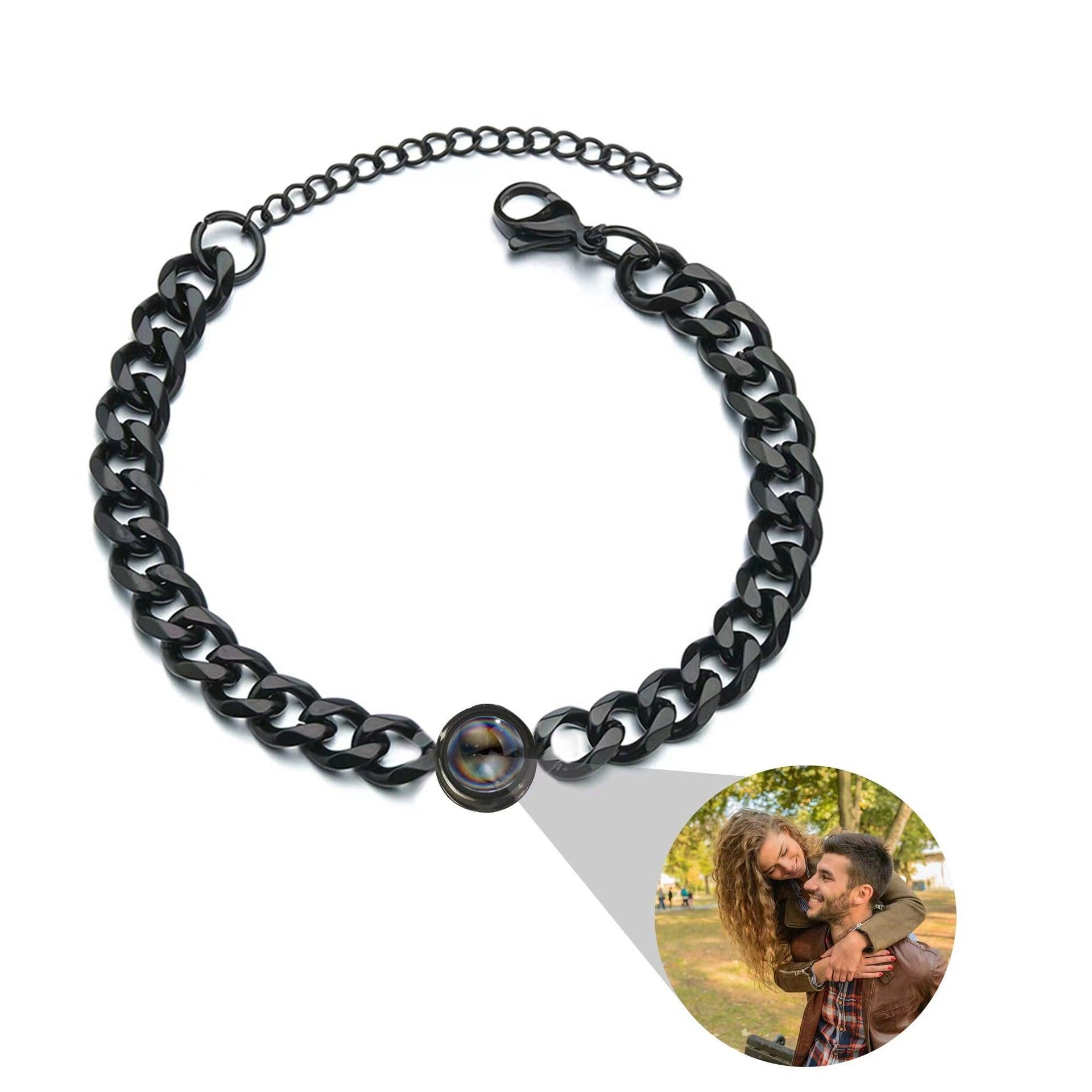 Personalised Titanium Photo Projection Bracelet - LOX VAULT