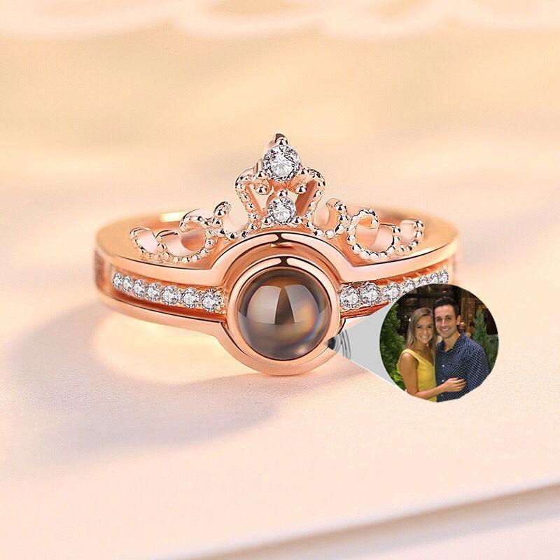 Personalised Crown Photo Projection Ring - LOX VAULT