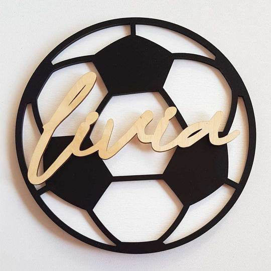 Personalised Wooden Soccer Ball Door Sign