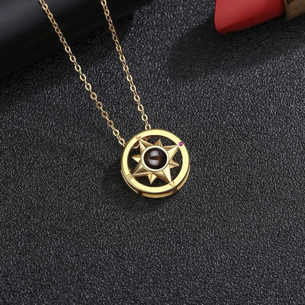 Personalised Compass Projection Necklace - LOX VAULT