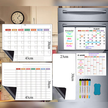 Magnetic Weekly And Monthly Schedule Household White Board Refrigerator Sticker