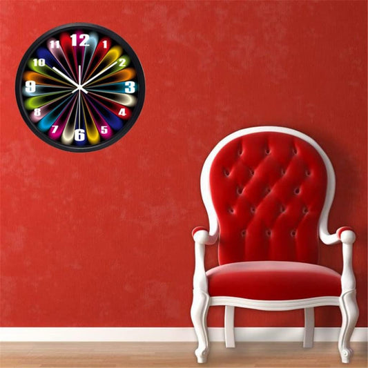 Abstract Neon Wall Clock | Large Wall Clock