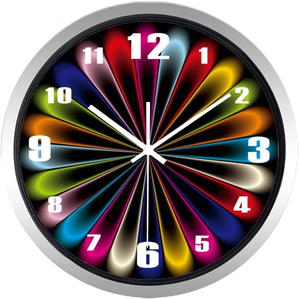 Abstract Neon Wall Clock | Large Wall Clock