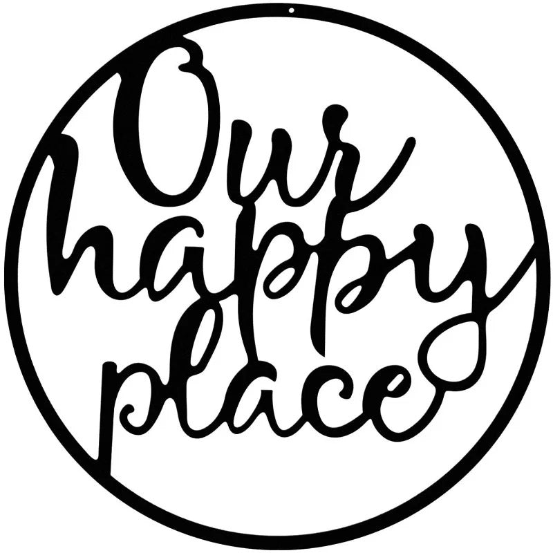 Our Happy Place Metal Wall Plaque