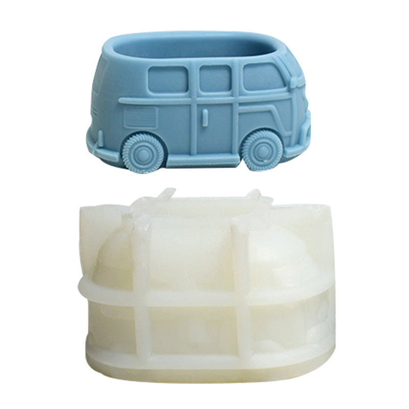 Bus Car Flower Pot Silicone Mold