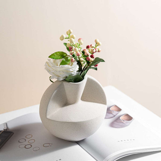 Ceramic Spherical Flower Vase - Simple  Elegant Desktop Decoration for Arrangements  Gardening