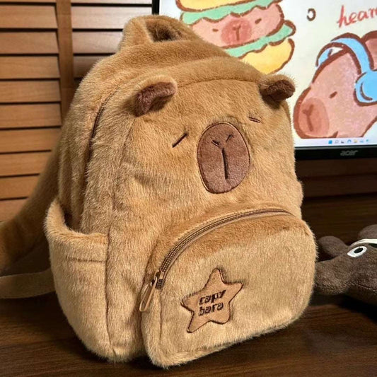 Capybara Plush Large Cute Backpack