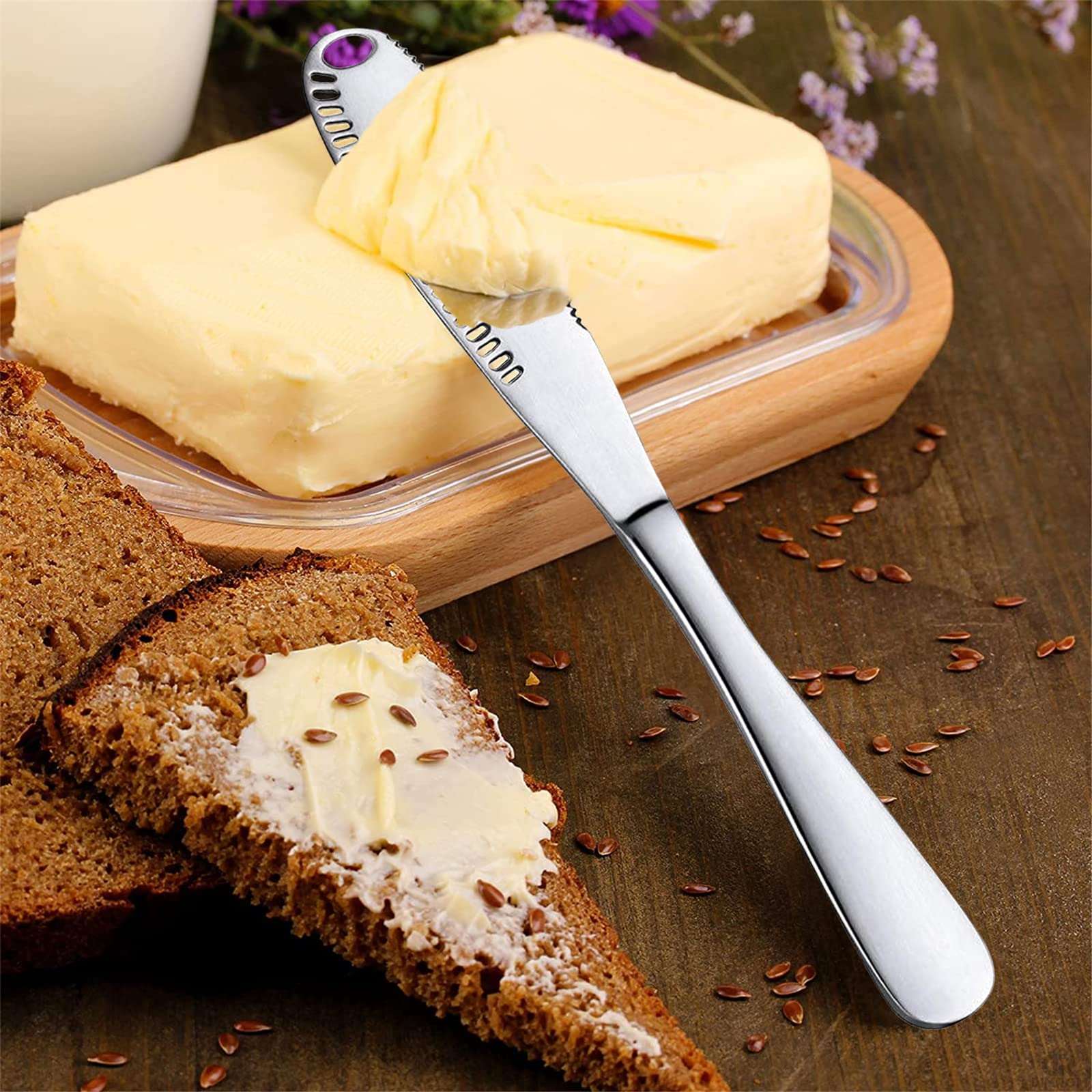 3-in-1 Stainless Steel Butter Spreader Knife and Curler with Ergonomic Handle