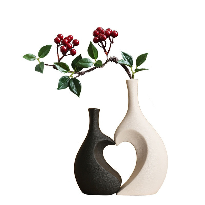 Hollow Heart Ceramic Vase