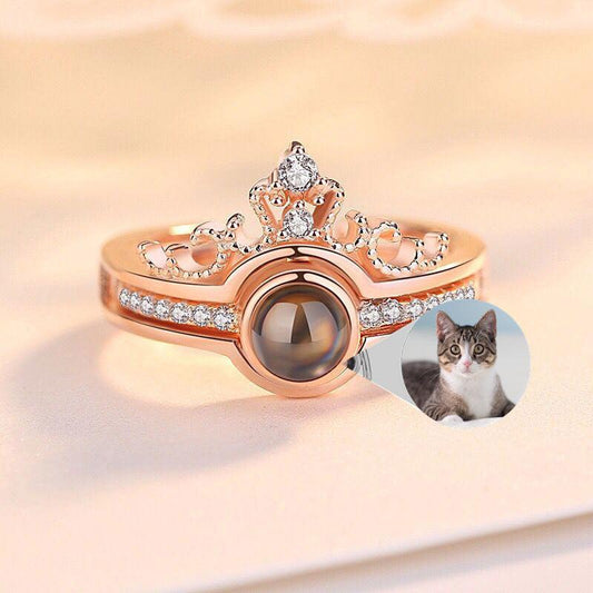 Personalised Crown Photo Projection Ring - LOX VAULT