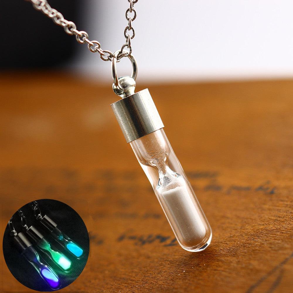 Personalised Hourglass Luminous Pendant Necklace - LOX VAULT