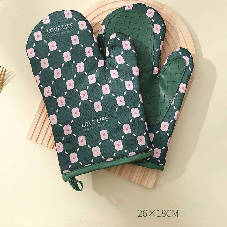 Heat Resistant Cotton Oven Mitts & Pot Holder