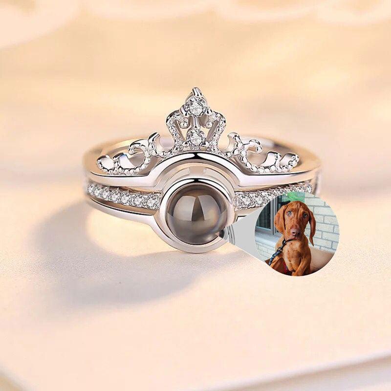 Personalised Crown Photo Projection Ring - LOX VAULT