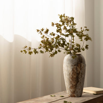 Mottled Retro New Chinese Pottery Pot - Decorative Flower Vase for Home Decor