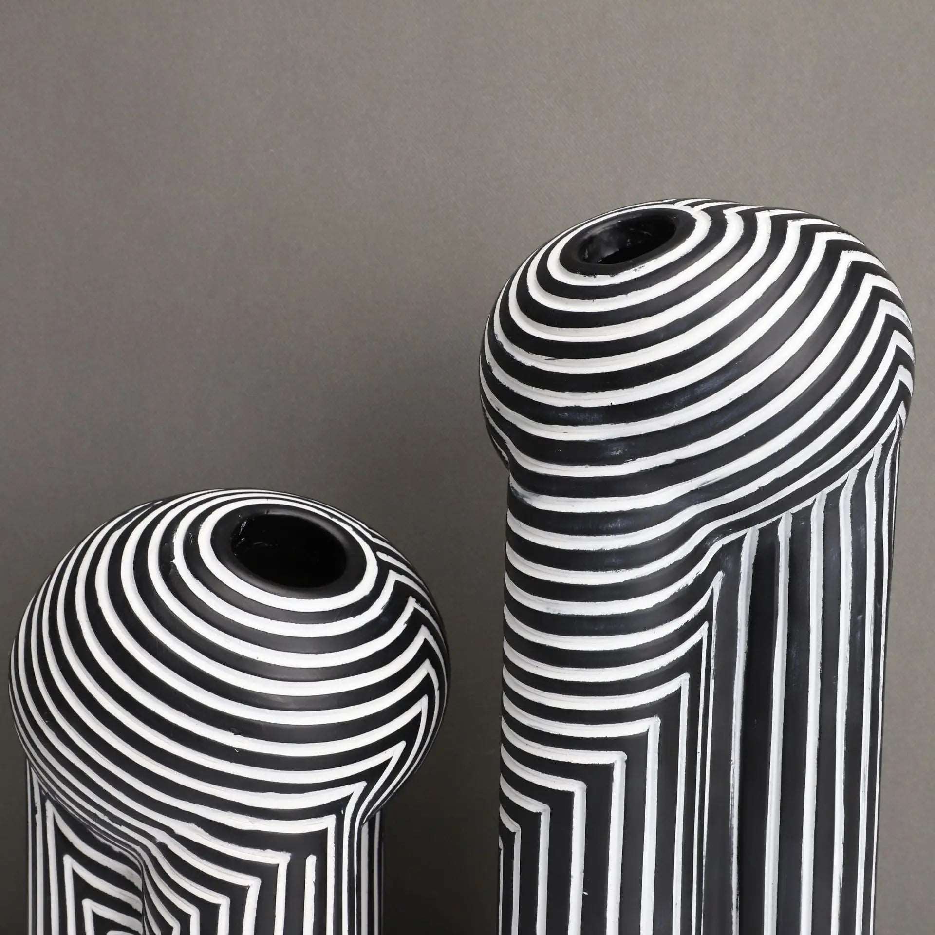 Black and White Resin Vase