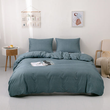 Checkered Blue duvet cover set