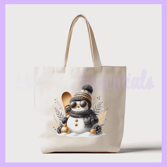 Tote bag with a snowman Christmas design