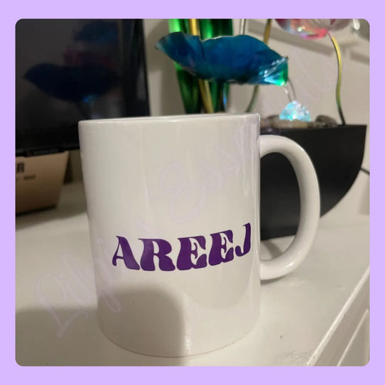 Personalised custom mug UK with name initial or text