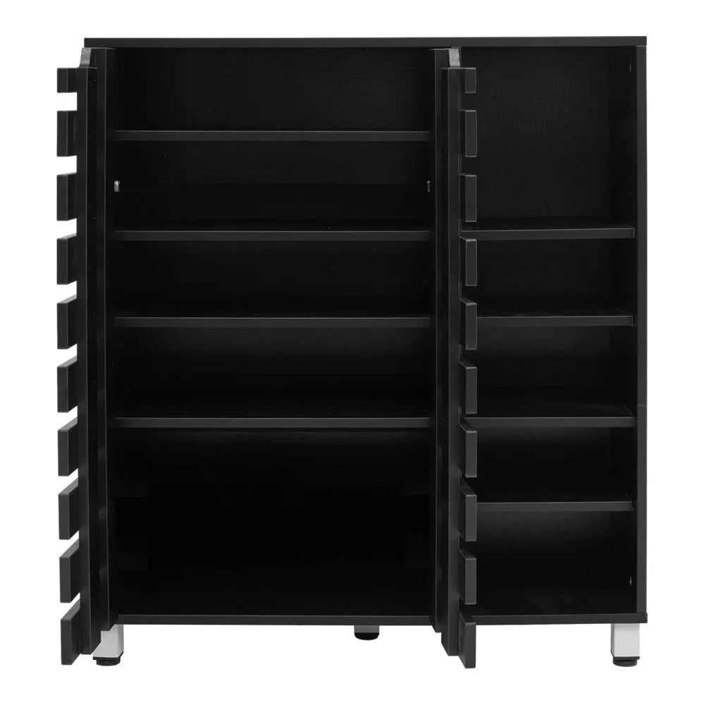 Spacious 5-tier shoe organiser with sleek black finish