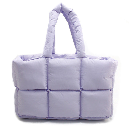 Purple Puffer Tote Bag