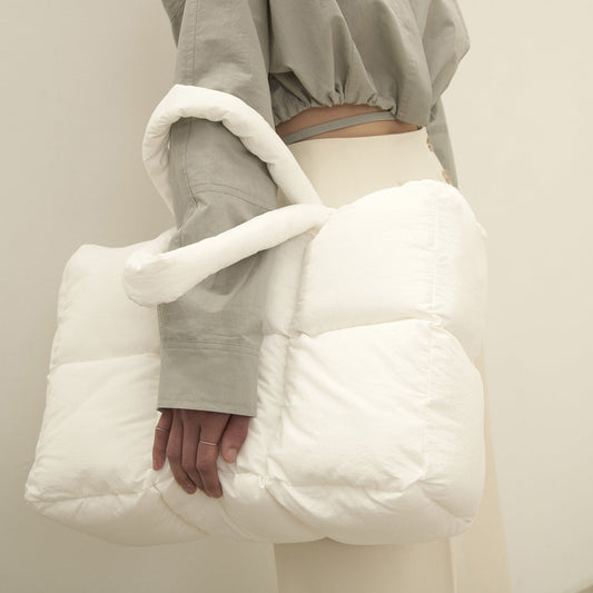 White Puffer Tote Bag