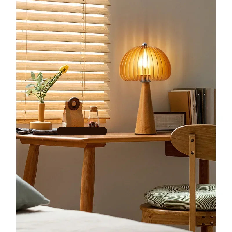 Wooden Pumpkin Floor Lamp