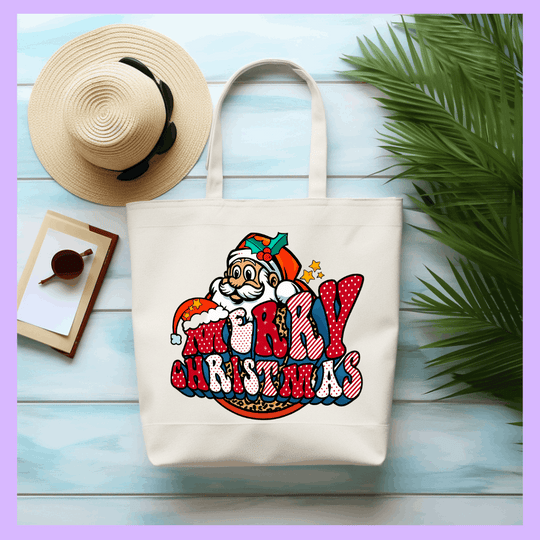 Christmas tote bag with festive print