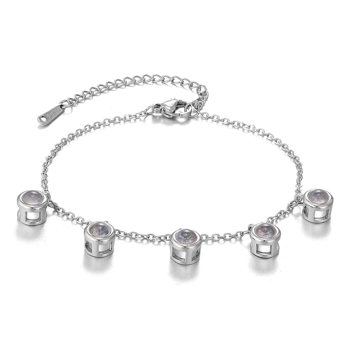 Customisable multi-photo projection bracelet Silver